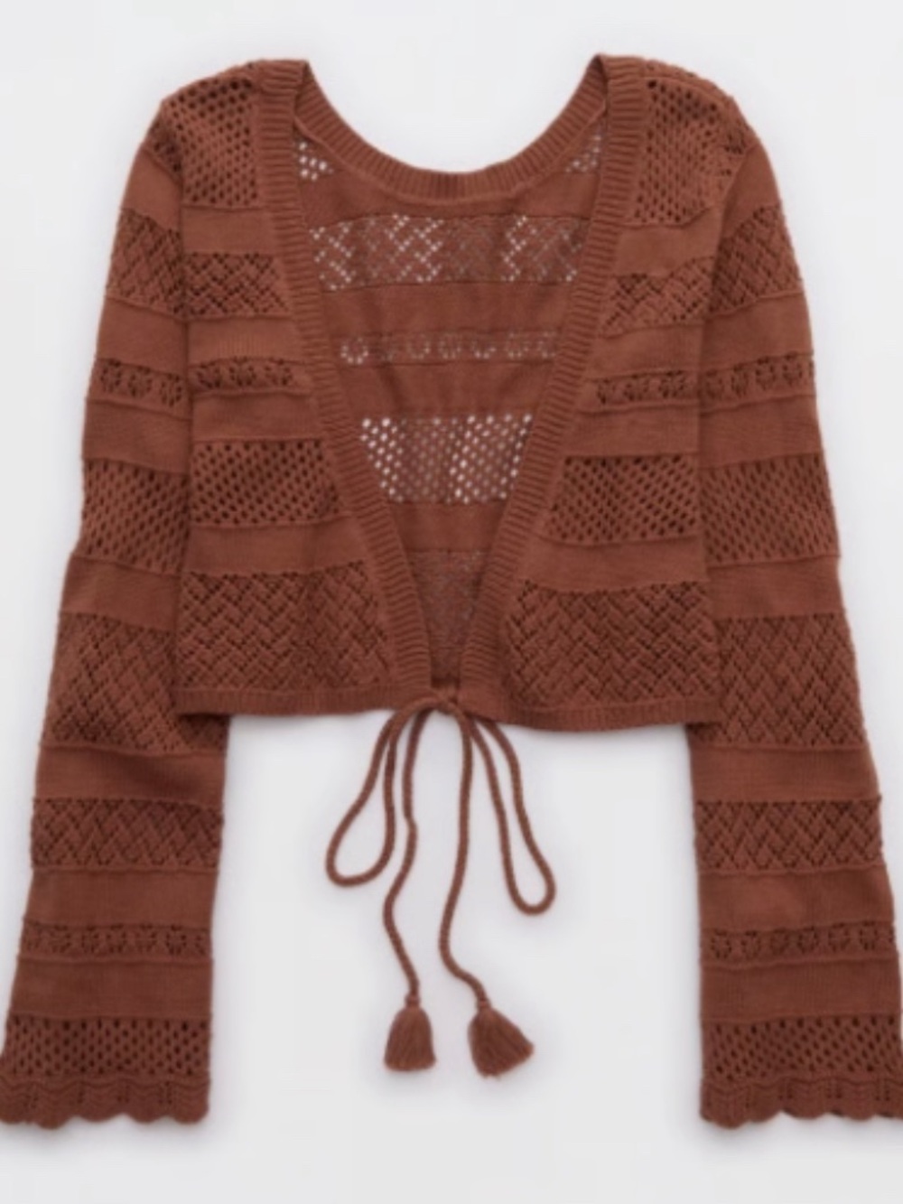 aerie reversible crochet wrap sweater